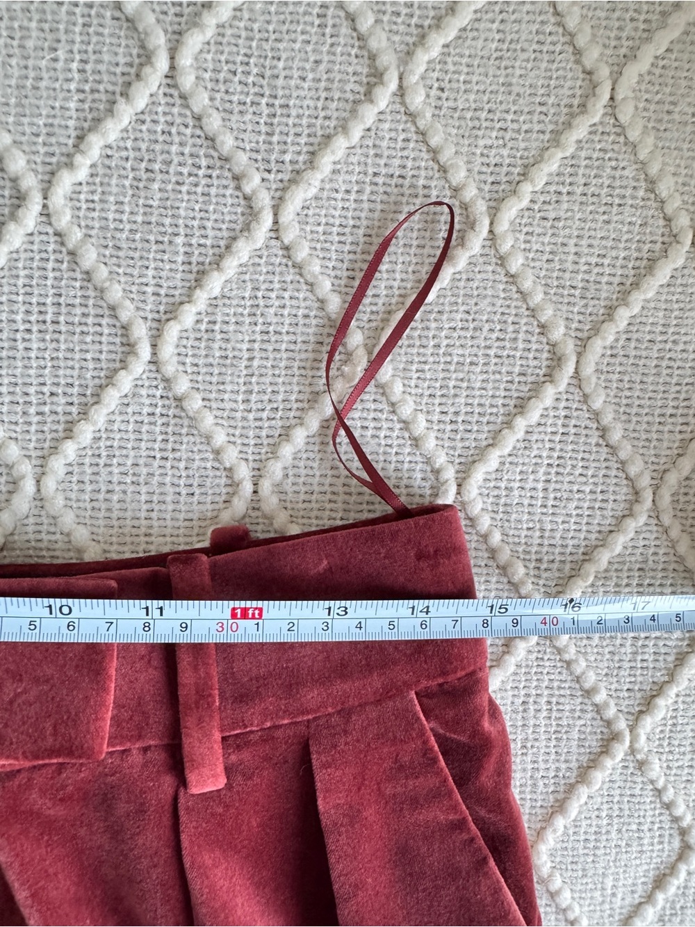 Banana Republic Women’s 4 Burgundy Velvet Wide Leg High Rise Pleated Pants - Picture 9 of 12